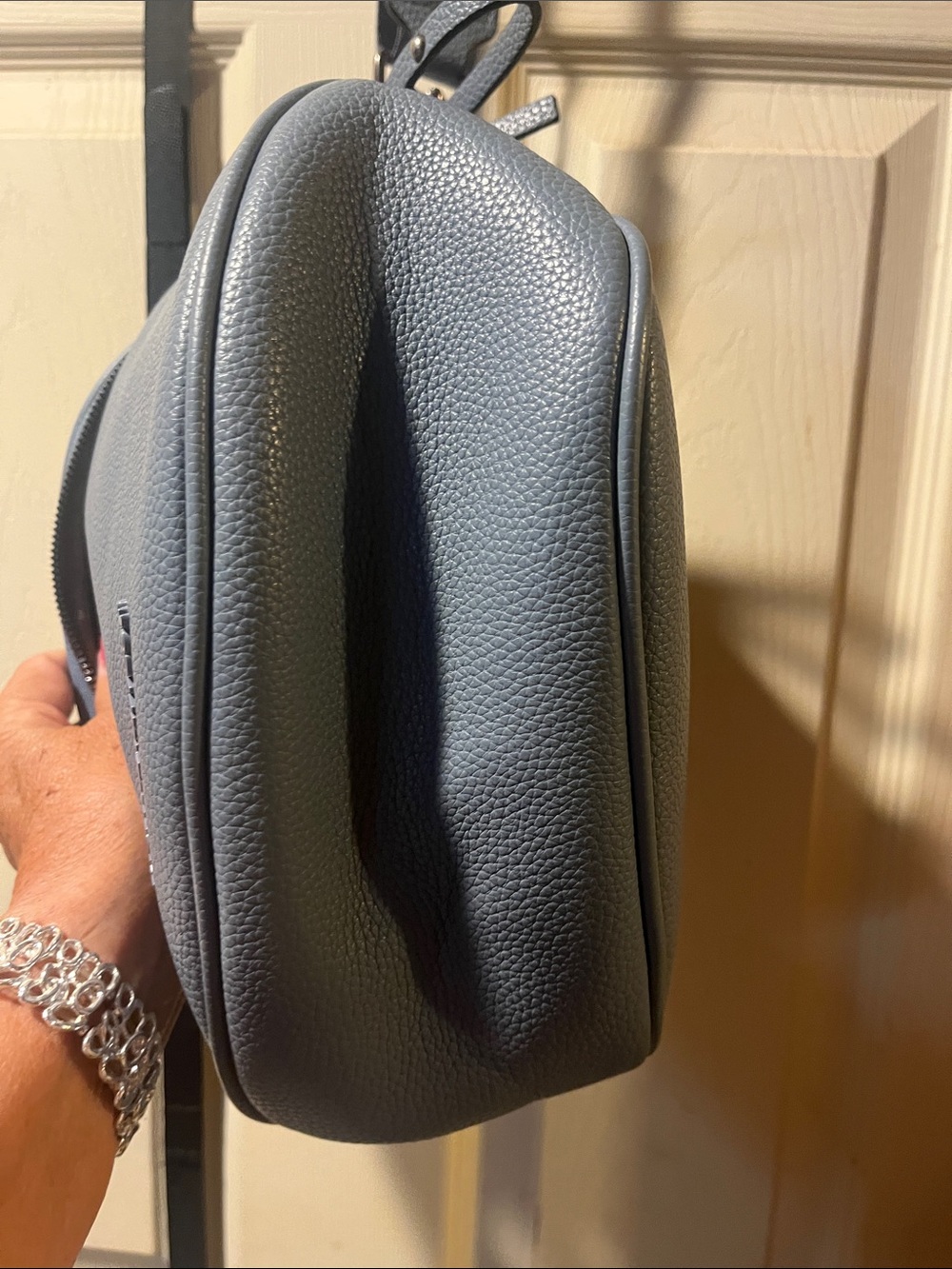 Montana West Slate Blue Pebbled Crossbody Saddle Bag - Picture 9 of 11